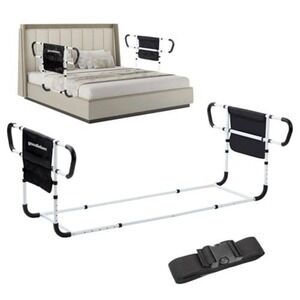 Double Bed Rail for Elderly Adults Safety, Adjustable Bed Assist Rail, Dual S...